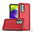 Coque Contour Silicone et Plastique Housse Etui Mat QW1 pour Samsung Galaxy A72 4G Rouge