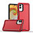 Coque Contour Silicone et Plastique Housse Etui Mat QW1 pour Samsung Galaxy M04 Rouge