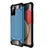 Coque Contour Silicone et Plastique Housse Etui Mat WL1 pour Samsung Galaxy A03s Bleu