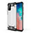 Coque Contour Silicone et Plastique Housse Etui Mat WL1 pour Samsung Galaxy S20 Plus 5G Argent