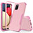 Coque Contour Silicone et Plastique Housse Etui Protection Integrale 360 Degres MQ1 pour Samsung Galaxy A02s Or Rose