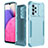 Coque Contour Silicone et Plastique Housse Etui Protection Integrale 360 Degres MQ1 pour Samsung Galaxy A33 5G Bleu Clair