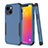 Coque Contour Silicone et Plastique Housse Etui Protection Integrale 360 Degres pour Apple iPhone 13 Bleu et Noir