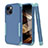 Coque Contour Silicone et Plastique Housse Etui Protection Integrale 360 Degres pour Apple iPhone 15 Bleu Ciel