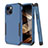 Coque Contour Silicone et Plastique Housse Etui Protection Integrale 360 Degres pour Apple iPhone 15 Bleu et Noir