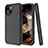 Coque Contour Silicone et Plastique Housse Etui Protection Integrale 360 Degres pour Apple iPhone 15 Noir