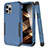 Coque Contour Silicone et Plastique Housse Etui Protection Integrale 360 Degres pour Apple iPhone 15 Pro Bleu et Noir