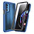 Coque Contour Silicone et Plastique Housse Etui Protection Integrale 360 Degres pour Motorola Moto Edge 20 Pro 5G Bleu