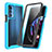 Coque Contour Silicone et Plastique Housse Etui Protection Integrale 360 Degres pour Motorola Moto Edge S Pro 5G Bleu Ciel