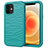 Coque Contour Silicone et Plastique Housse Etui Protection Integrale 360 Degres R01 pour Apple iPhone 12 Cyan