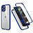 Coque Contour Silicone et Plastique Housse Etui Protection Integrale 360 Degres R05 pour Apple iPhone 12 Pro Bleu