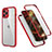 Coque Contour Silicone et Plastique Housse Etui Protection Integrale 360 Degres R05 pour Apple iPhone 12 Pro Max Rouge