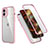 Coque Contour Silicone et Plastique Housse Etui Protection Integrale 360 Degres R05 pour Apple iPhone 12 Rose