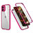 Coque Contour Silicone et Plastique Housse Etui Protection Integrale 360 Degres R05 pour Apple iPhone 12 Rose Rouge