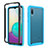 Coque Contour Silicone et Plastique Housse Etui Protection Integrale 360 Degres U01 pour Samsung Galaxy M02 Bleu et Noir