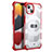 Coque Contour Silicone et Plastique Housse Etui Protection Integrale 360 Degres U02 pour Apple iPhone 13 Mini Rouge