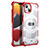 Coque Contour Silicone et Plastique Housse Etui Protection Integrale 360 Degres U02 pour Apple iPhone 14 Rouge