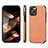 Coque Contour Silicone et Plastique Housse Etui Protection Integrale 360 Degres U04 pour Apple iPhone 15 Orange