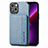 Coque Contour Silicone et Plastique Housse Etui Protection Integrale 360 Degres U05 pour Apple iPhone 13 Bleu