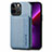 Coque Contour Silicone et Plastique Housse Etui Protection Integrale 360 Degres U05 pour Apple iPhone 13 Pro Max Bleu