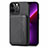 Coque Contour Silicone et Plastique Housse Etui Protection Integrale 360 Degres U05 pour Apple iPhone 13 Pro Max Noir