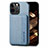 Coque Contour Silicone et Plastique Housse Etui Protection Integrale 360 Degres U05 pour Apple iPhone 14 Pro Bleu