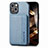 Coque Contour Silicone et Plastique Housse Etui Protection Integrale 360 Degres U05 pour Apple iPhone 15 Bleu