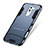 Coque Contour Silicone et Plastique Mat avec Support pour Huawei GR5 (2017) Bleu Petit