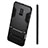 Coque Contour Silicone et Plastique Mat avec Support pour Samsung Galaxy A8 (2018) A530F Noir Petit