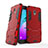 Coque Contour Silicone et Plastique Mat avec Support pour Samsung Galaxy Amp Prime 3 Rouge