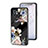 Coque Contour Silicone et Vitre Fleurs Miroir Etui Housse pour OnePlus 9RT 5G Noir