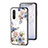 Coque Contour Silicone et Vitre Fleurs Miroir Etui Housse pour OnePlus Nord CE 5G Blanc