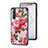 Coque Contour Silicone et Vitre Fleurs Miroir Etui Housse pour OnePlus Nord CE 5G Rouge