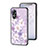 Coque Contour Silicone et Vitre Fleurs Miroir Etui Housse pour Oppo A17 Petit