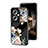 Coque Contour Silicone et Vitre Fleurs Miroir Etui Housse pour Oppo A2 5G Noir