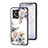 Coque Contour Silicone et Vitre Fleurs Miroir Etui Housse pour Oppo F21 Pro 4G Blanc