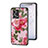 Coque Contour Silicone et Vitre Fleurs Miroir Etui Housse pour Oppo F21 Pro 4G Rouge