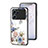 Coque Contour Silicone et Vitre Fleurs Miroir Etui Housse pour Oppo K10 5G Blanc