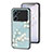 Coque Contour Silicone et Vitre Fleurs Miroir Etui Housse pour Oppo K10 5G Cyan