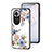 Coque Contour Silicone et Vitre Fleurs Miroir Etui Housse pour Oppo Reno11 5G Blanc