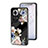 Coque Contour Silicone et Vitre Fleurs Miroir Etui Housse pour Oppo Reno11 5G Noir