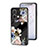 Coque Contour Silicone et Vitre Fleurs Miroir Etui Housse pour Oppo Reno8 5G Noir