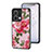 Coque Contour Silicone et Vitre Fleurs Miroir Etui Housse pour Oppo Reno8 5G Petit