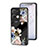 Coque Contour Silicone et Vitre Fleurs Miroir Etui Housse pour Oppo Reno8 Pro 5G Noir