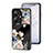 Coque Contour Silicone et Vitre Fleurs Miroir Etui Housse pour Realme 10 Pro+ Plus 5G Noir