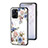 Coque Contour Silicone et Vitre Fleurs Miroir Etui Housse pour Realme 10S 5G Blanc