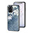 Coque Contour Silicone et Vitre Fleurs Miroir Etui Housse pour Realme 10S 5G Bleu