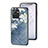 Coque Contour Silicone et Vitre Fleurs Miroir Etui Housse pour Realme C30s Bleu