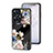 Coque Contour Silicone et Vitre Fleurs Miroir Etui Housse pour Realme C55 Noir