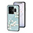 Coque Contour Silicone et Vitre Fleurs Miroir Etui Housse pour Realme GT Neo5 240W 5G Cyan